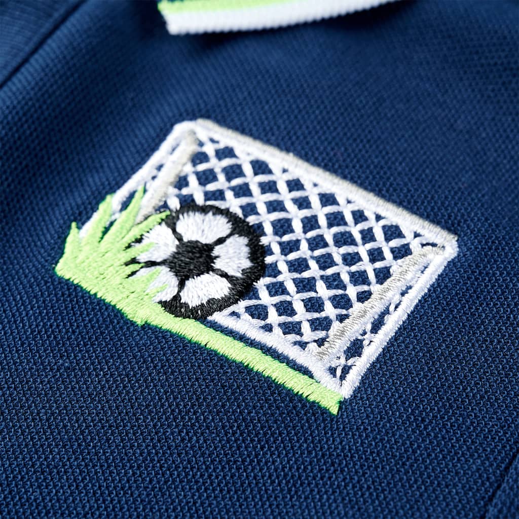 Kinderpoloshirt 128 marineblauw - Image 4