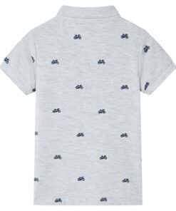 Kinderpoloshirt  92 gemêleerd grijs