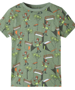 Kinderpyjama met korte mouwen 104 lichtkakikleurig