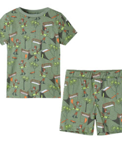 Kinderpyjama met korte mouwen 116 lichtkakikleurig