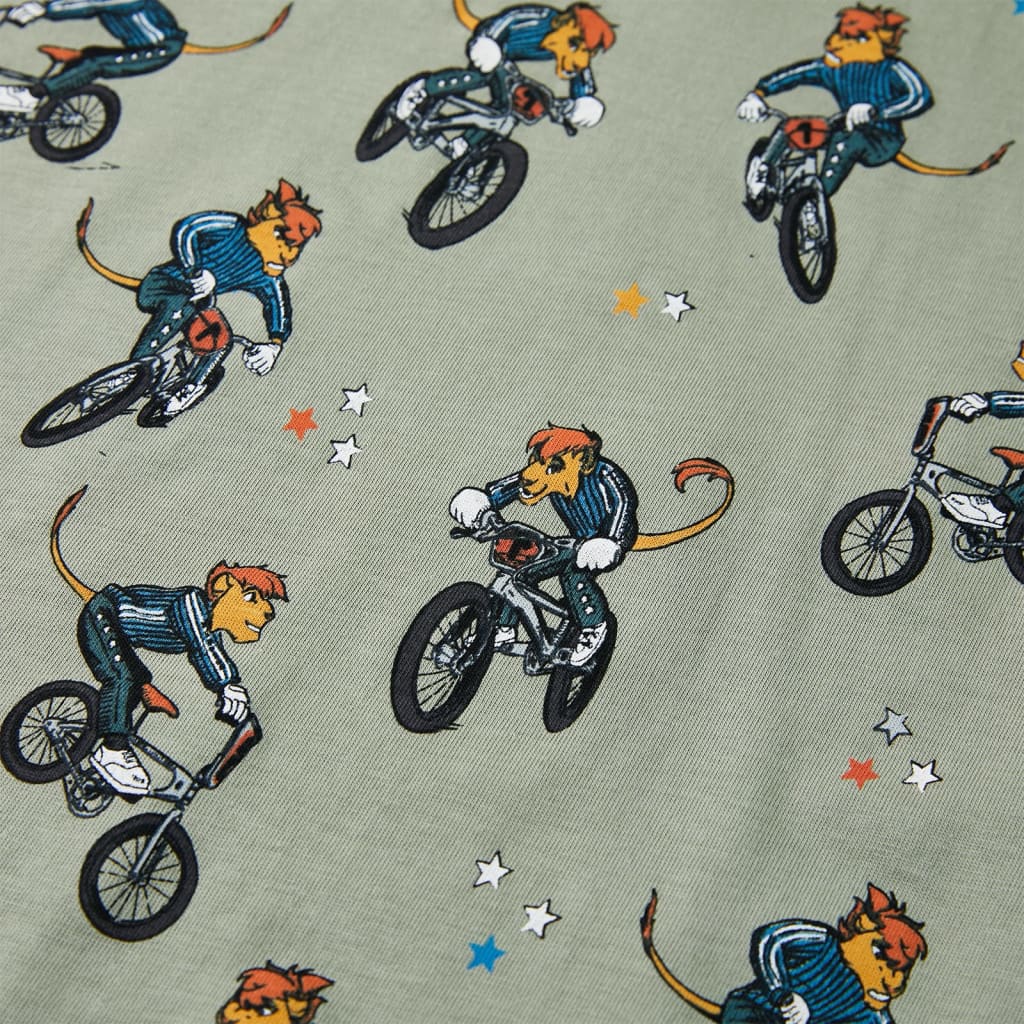 Kinderpyjama met korte mouwen 128 lichtkaki - Image 7