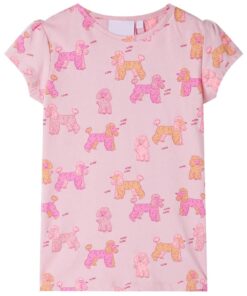 Kinderpyjama met korte mouwen 140 lichtroze