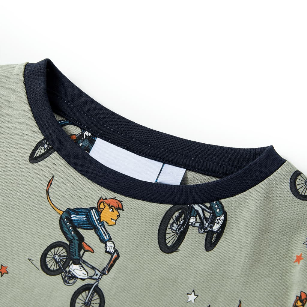 Kinderpyjama met korte mouwen 92 lichtkaki - Image 6