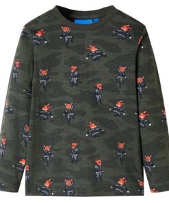 Kinderpyjama met lange mouwen 104 kakikleurig