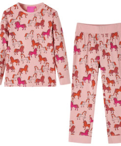 Kinderpyjama met lange mouwen 104 lichtroze