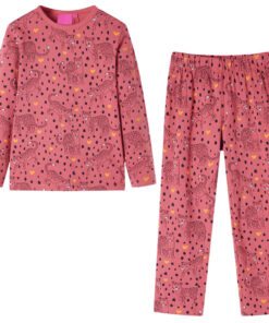 Kinderpyjama met lange mouwen 128 oudroze