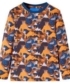 Kinderpyjama met lange mouwen 92 cognackleurig