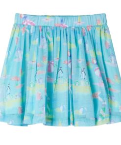Kinderrokje geplooid 128 lichtzeeblauw