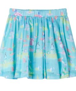 Kinderrokje geplooid 140 lichtzeeblauw