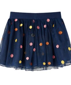 Kinderrokje met tule en stippen 92 marineblauw