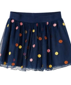 Kinderrokje met tule en stippen 92 marineblauw