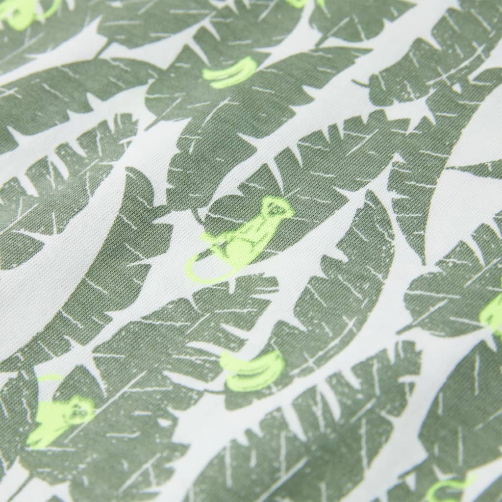 Kindershirt 104 ecru en donkerklimopgroen - Image 4