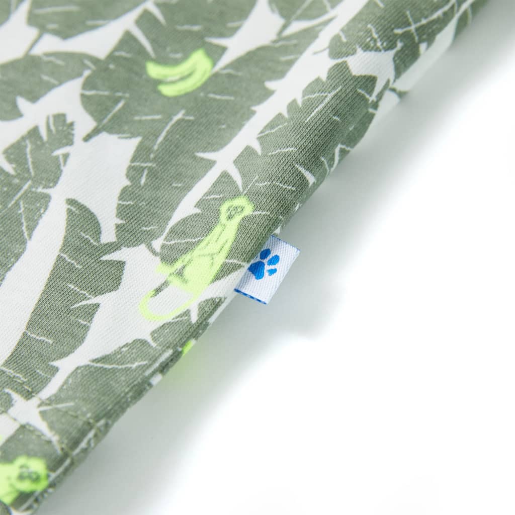 Kindershirt 104 ecru en donkerklimopgroen - Image 5