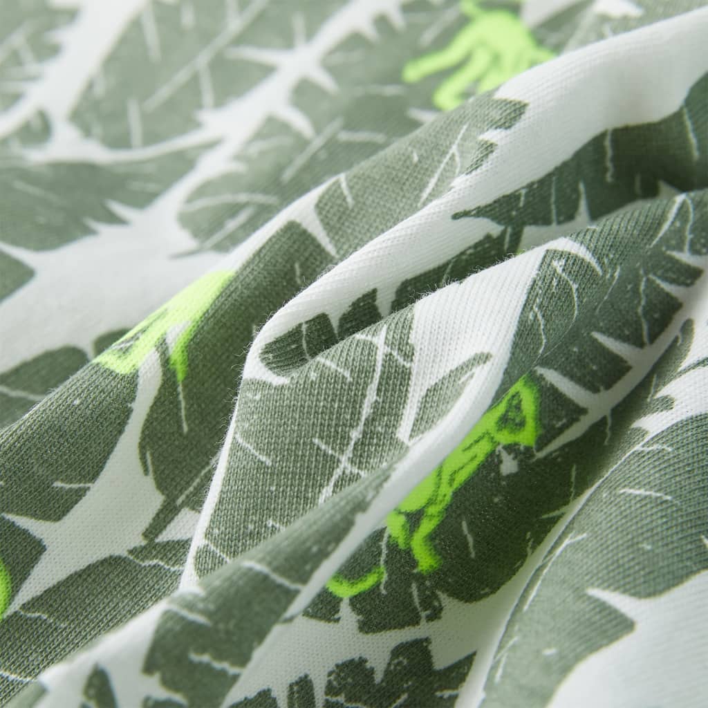 Kindershirt 104 ecru en donkerklimopgroen - Image 7