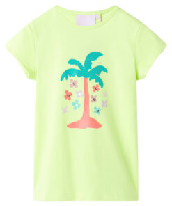 Kindershirt 104 fluorescerend geel
