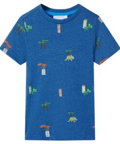 Kindershirt 104 gemêleerd donkerblauw