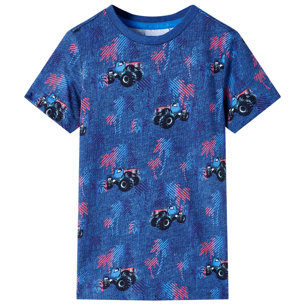 Kindershirt 104 gemêleerd donkerblauw