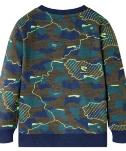 Kindershirt 104 gemêleerd donkerkakikleurig