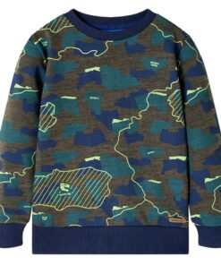 Kindershirt 104 gemêleerd donkerkakikleurig