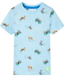 Kindershirt 104 gemêleerd lichtblauw