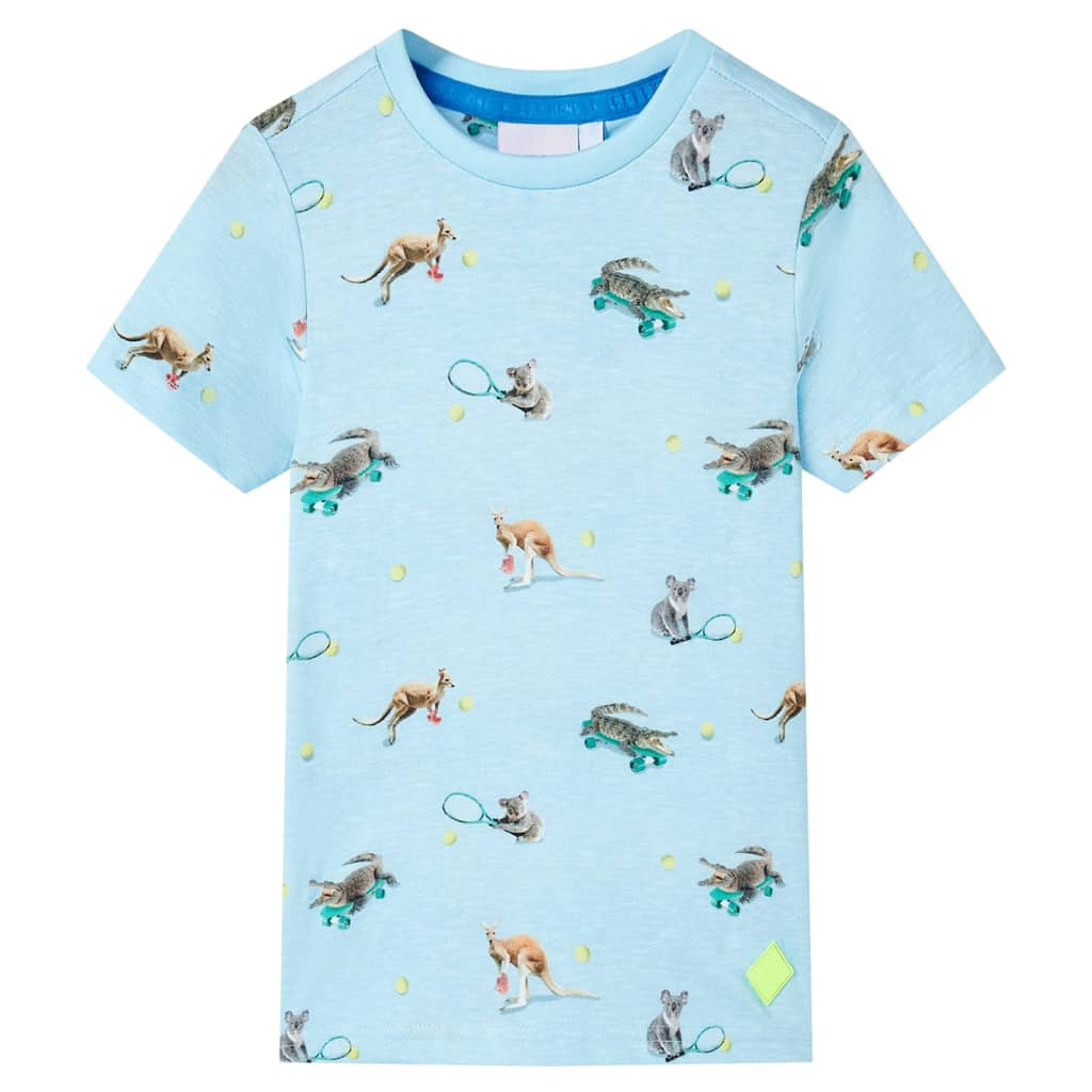 Kindershirt 104 gemêleerd lichtblauw