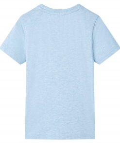 Kindershirt 104 gemêleerd zachtblauw