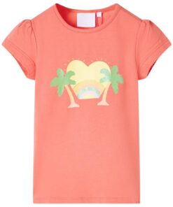 Kindershirt 104 koraalkleurig