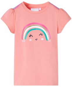 Kindershirt 104 lichtkoraalkleurig