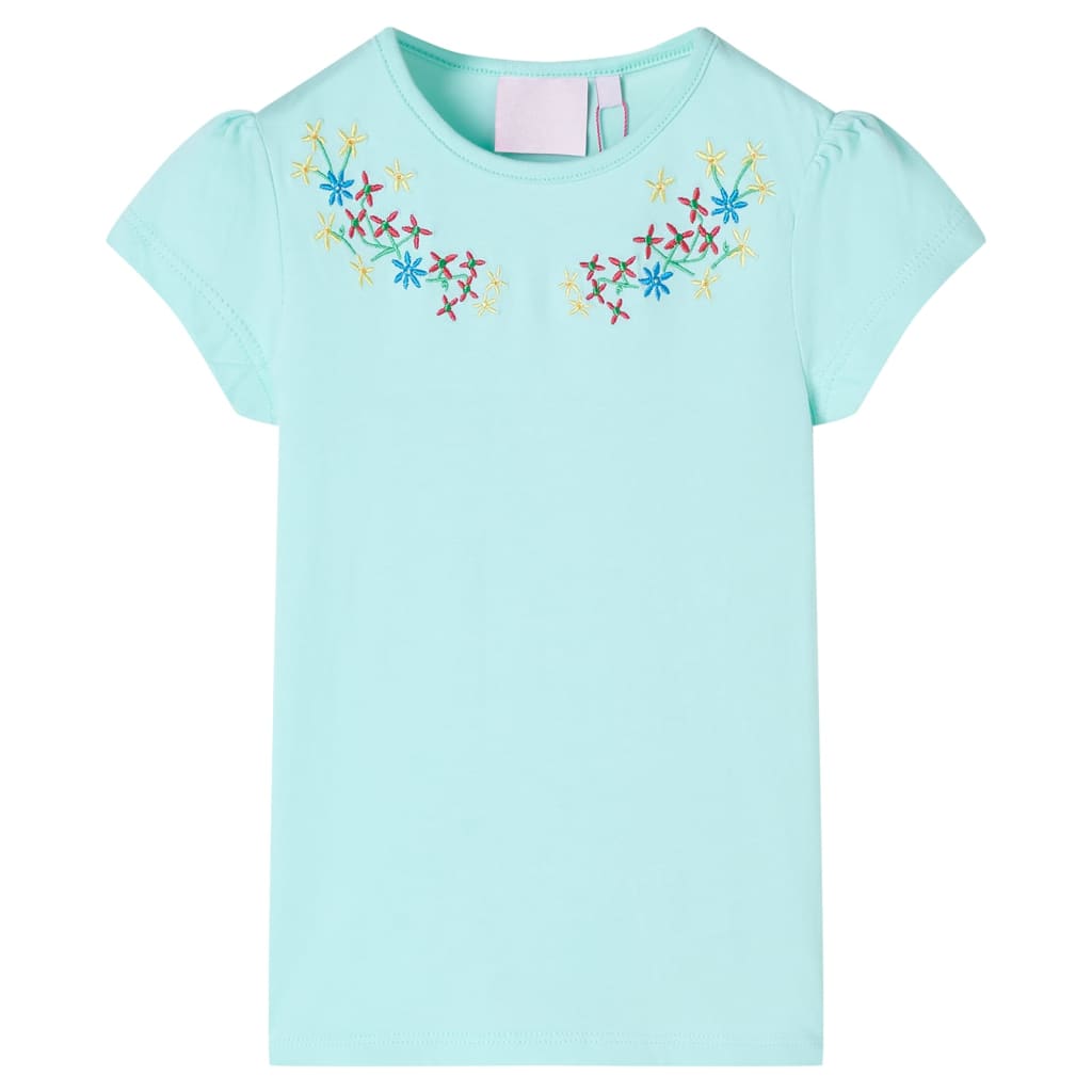 Kindershirt 104 lichtzeeblauw