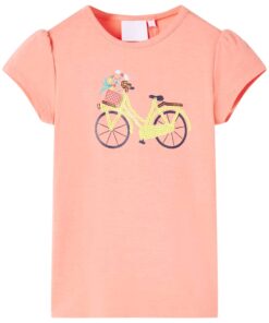 Kindershirt 104 neonkoraalkleurig