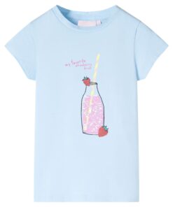 Kindershirt 104 zachtblauw