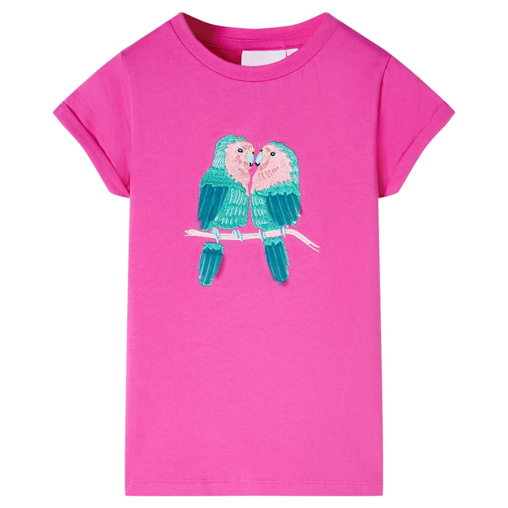 Kindershirt 116 donkerroze