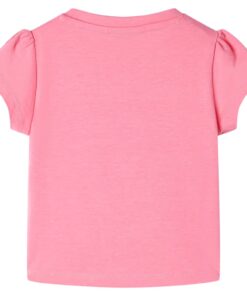 Kindershirt 116 fluorescerend felroze