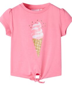 Kindershirt 116 fluorescerend felroze