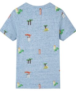 Kindershirt 116 gemêleerd blauw