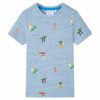 Kindershirt 116 gemêleerd blauw