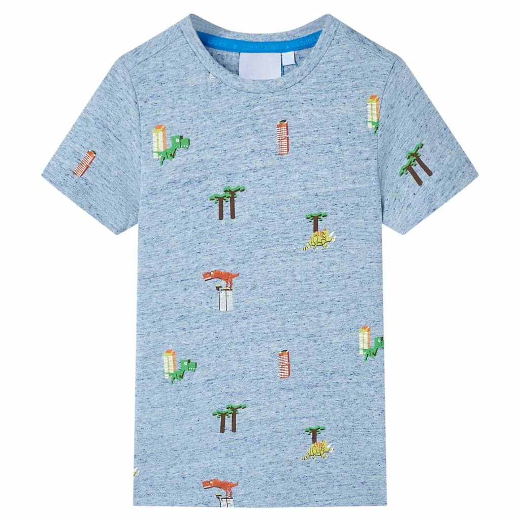 Kindershirt 116 gemêleerd blauw