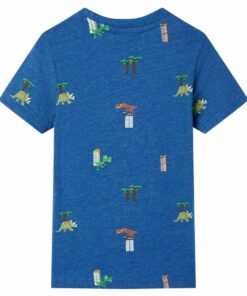Kindershirt 116 gemêleerd donkerblauw