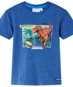 Kindershirt 116 gemêleerd donkerblauw