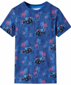 Kindershirt 116 gemêleerd donkerblauw