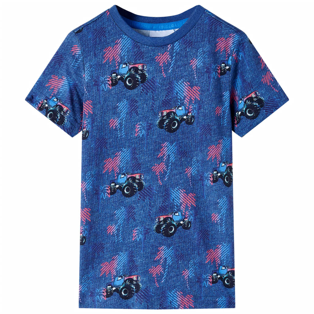 Kindershirt 116 gemêleerd donkerblauw