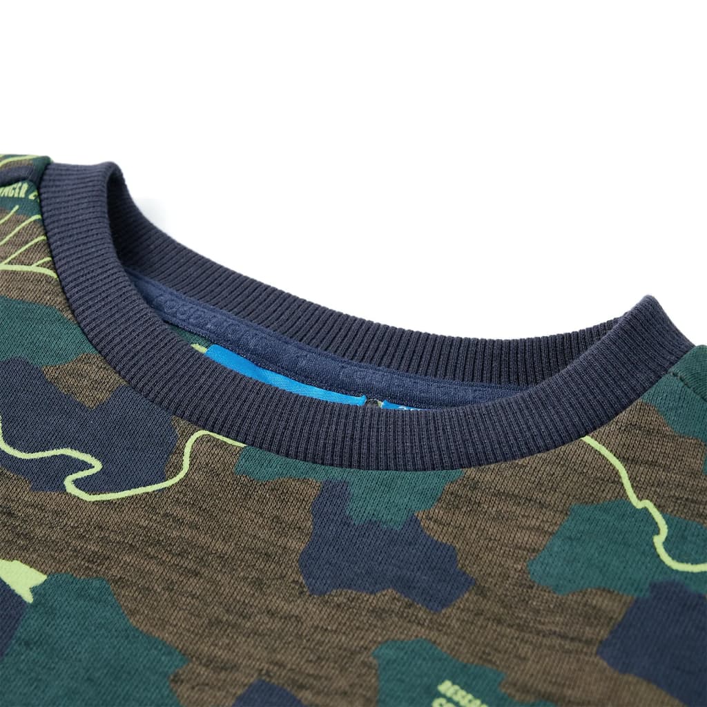 Kindershirt 116 gemêleerd donkerkakikleurig - Image 3