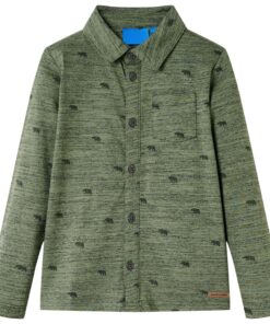 Kindershirt 116 gemêleerd kakikleurig