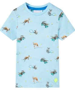 Kindershirt 116 gemêleerd lichtblauw