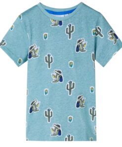 Kindershirt 116 gemêleerd lichtgroen