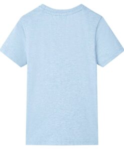 Kindershirt 116 gemêleerd zachtblauw