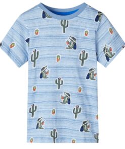 Kindershirt 116 gemengd blauw