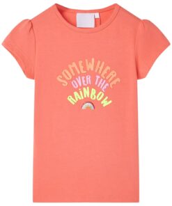 Kindershirt 116 koraalkleurig