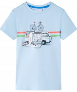 Kindershirt 116 lichtblauw