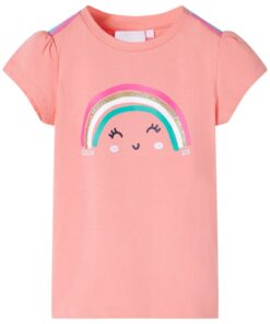 Kindershirt 116 lichtkoraalkleurig